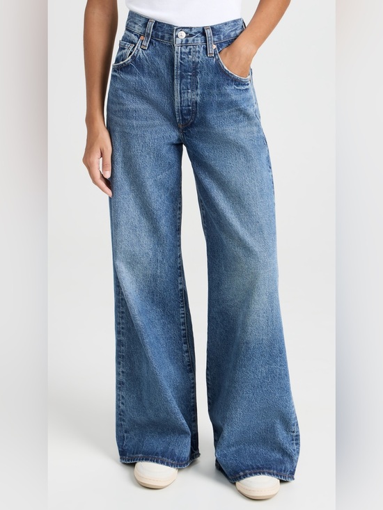 Citizens Of Humanity Denim - Citizens Of Humanity Beverly Trouser Wide-Leg Jeans in Medium Blue Wash Size 30